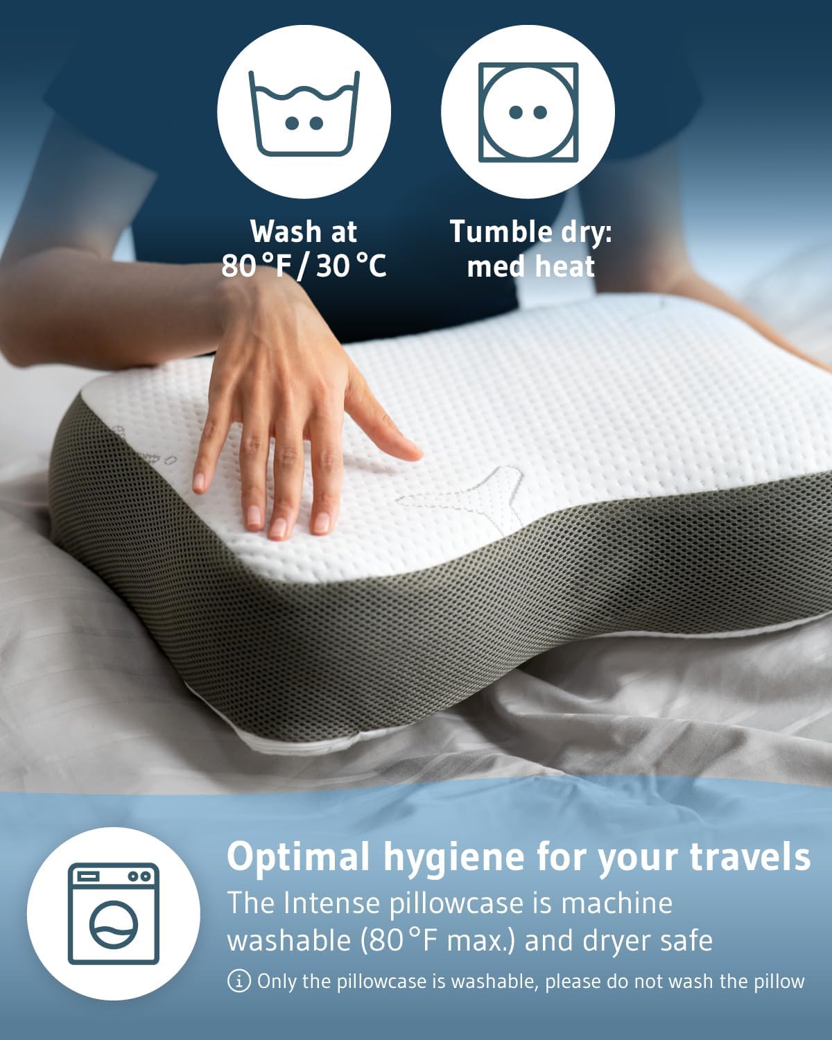 Memory Foam Travel Pillow with Activated Charcoal for Ergonomic Support and Stress Reduction by Third of Life