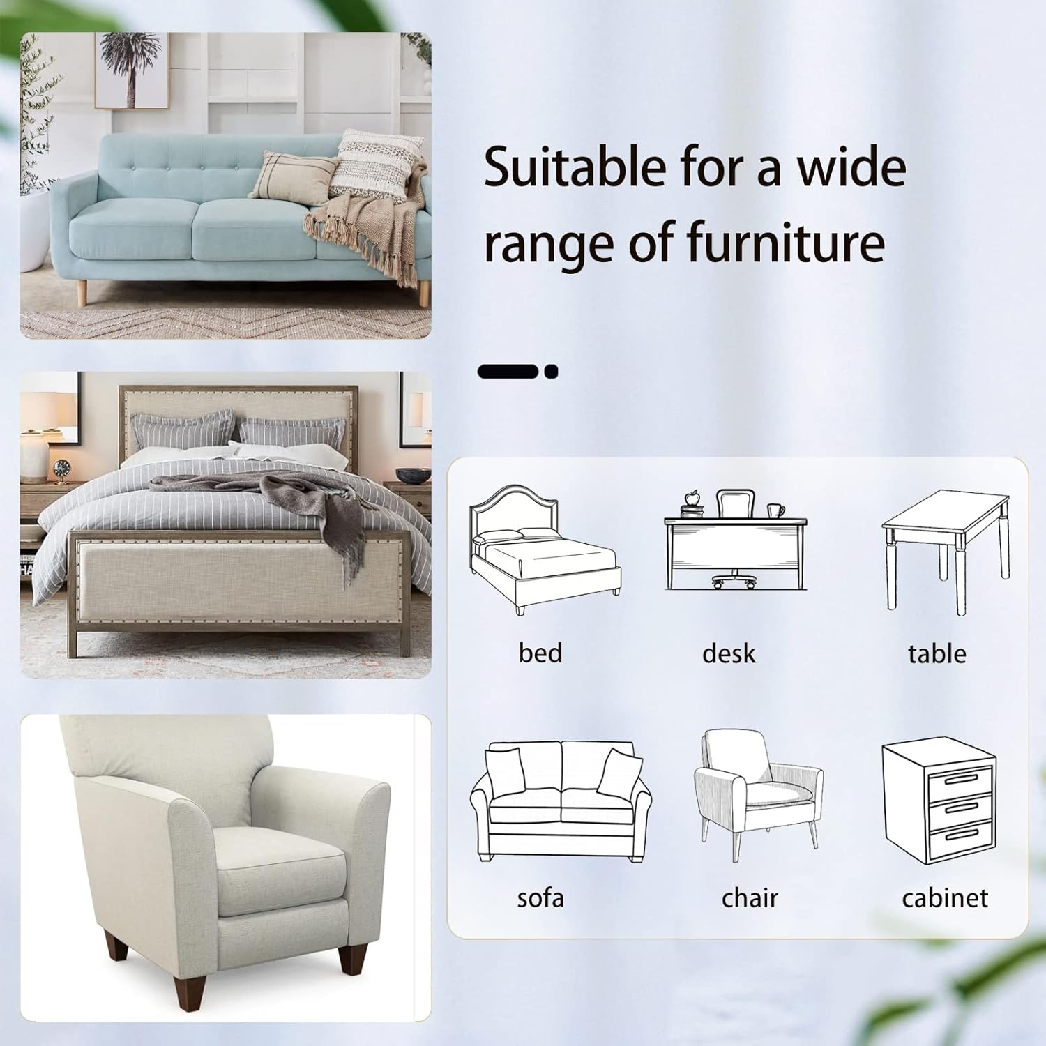 Kasiden 45-Inch Wood Bed Risers for Sofa Chair Durable Easy to Install