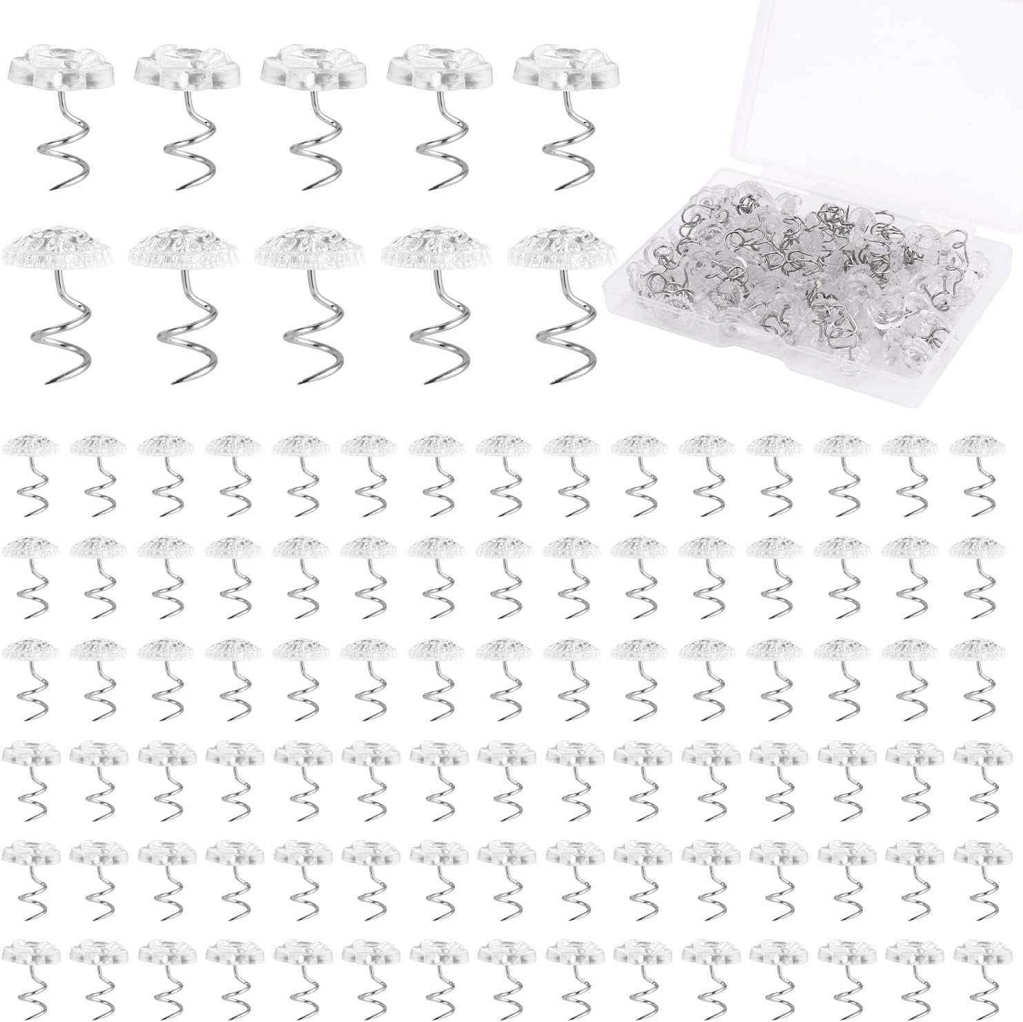 Gosknor 100-Piece Bed Skirt Pins with Unique Clear Heads for Slipcovers and Upholstery