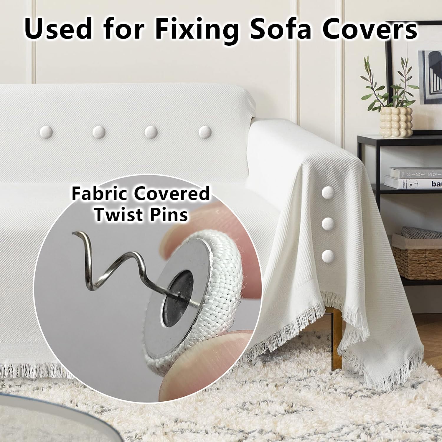 AHAILUOO Soft Twist Pins - 8 Colors - Secure Sofa Armrest Bed Skirt Covers