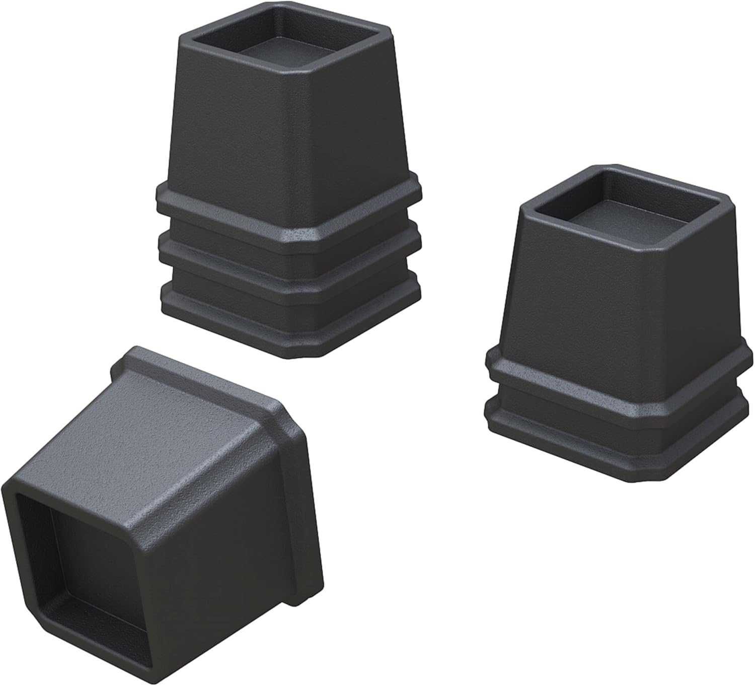 Whynonap Bed Risers Ultimate 3-Inch Heavy Duty Bed Elevators for Sofa Table Furniture Set of 6 for Up to 3000 Lbs Black