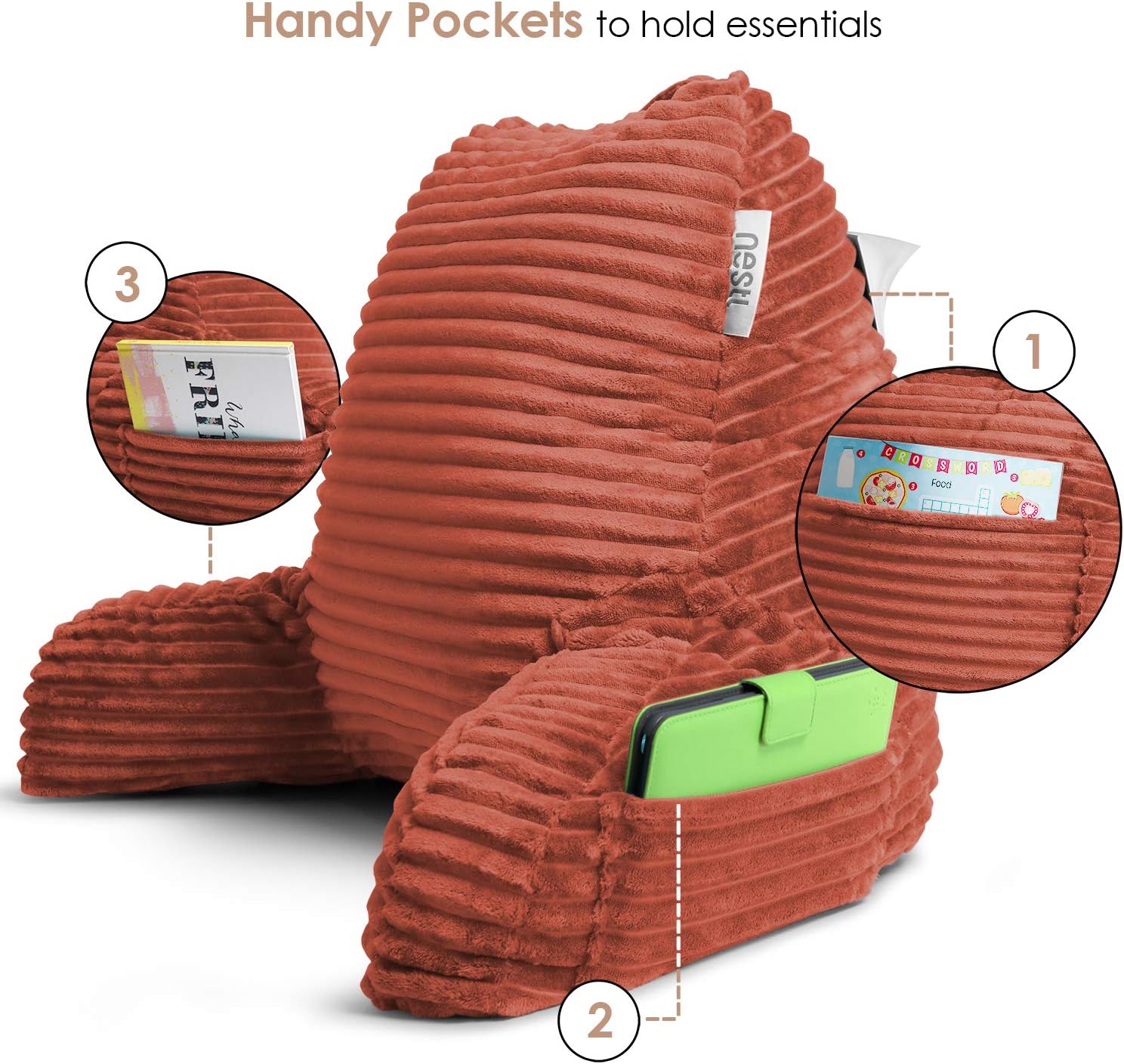 Nestl Reading Pillow with Adjustable Support