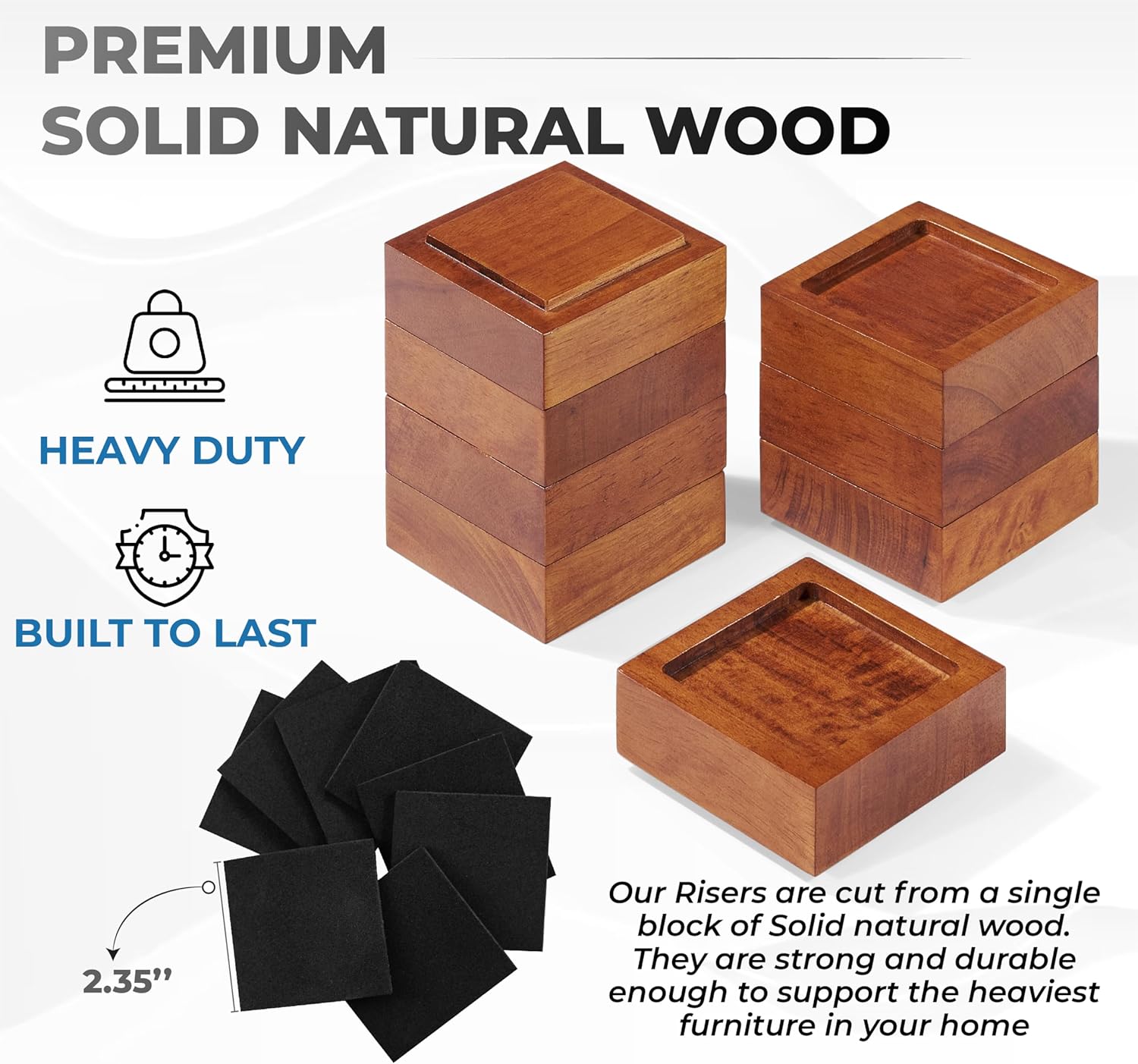 Sturdy Bed Risers 1-3 Inches for Enhanced Stability in Your Bedroom or Living Area