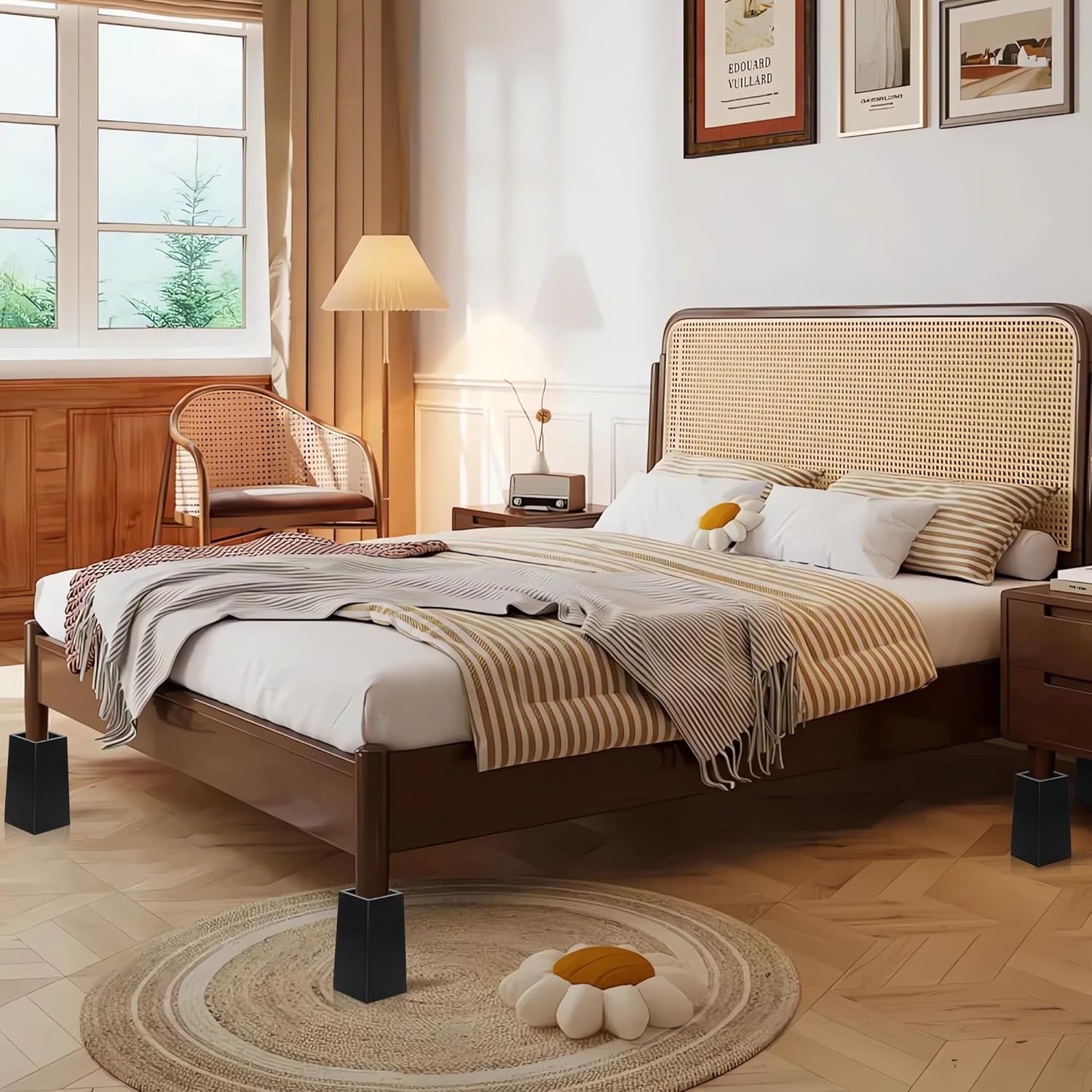 TQVAI Bed Risers - Durable Support for Sofa Desk Bed - Holds 2200 lbs with Non-Slip Pad