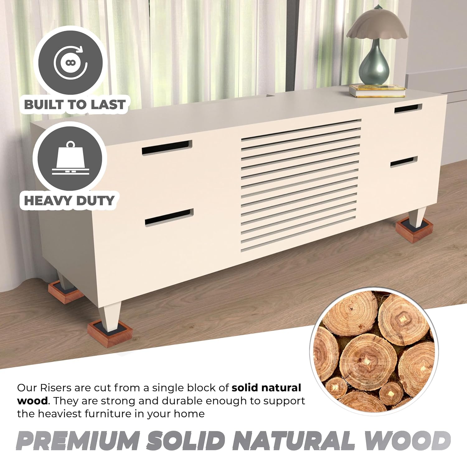Sturdy Bed Risers 1-3 Inches for Enhanced Stability in Your Bedroom or Living Area