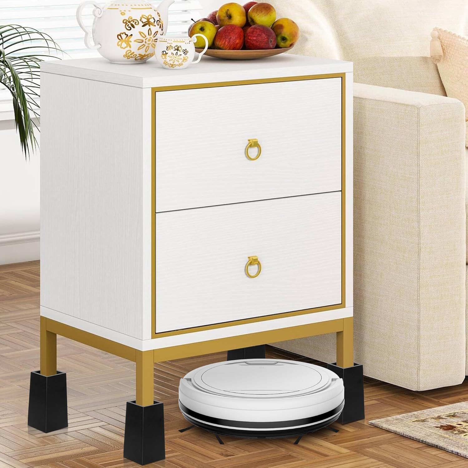 TQVAI Bed Risers - Durable Support for Sofa Desk Bed - Holds 2200 lbs with Non-Slip Pad