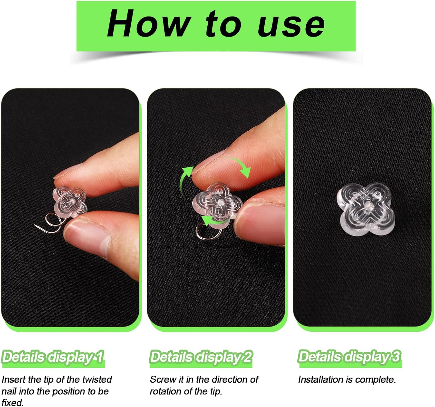 100-Piece Bed Skirt Pins Four-Leaf Clover Twist Pins for Upholstery Tacks and Slipcovers