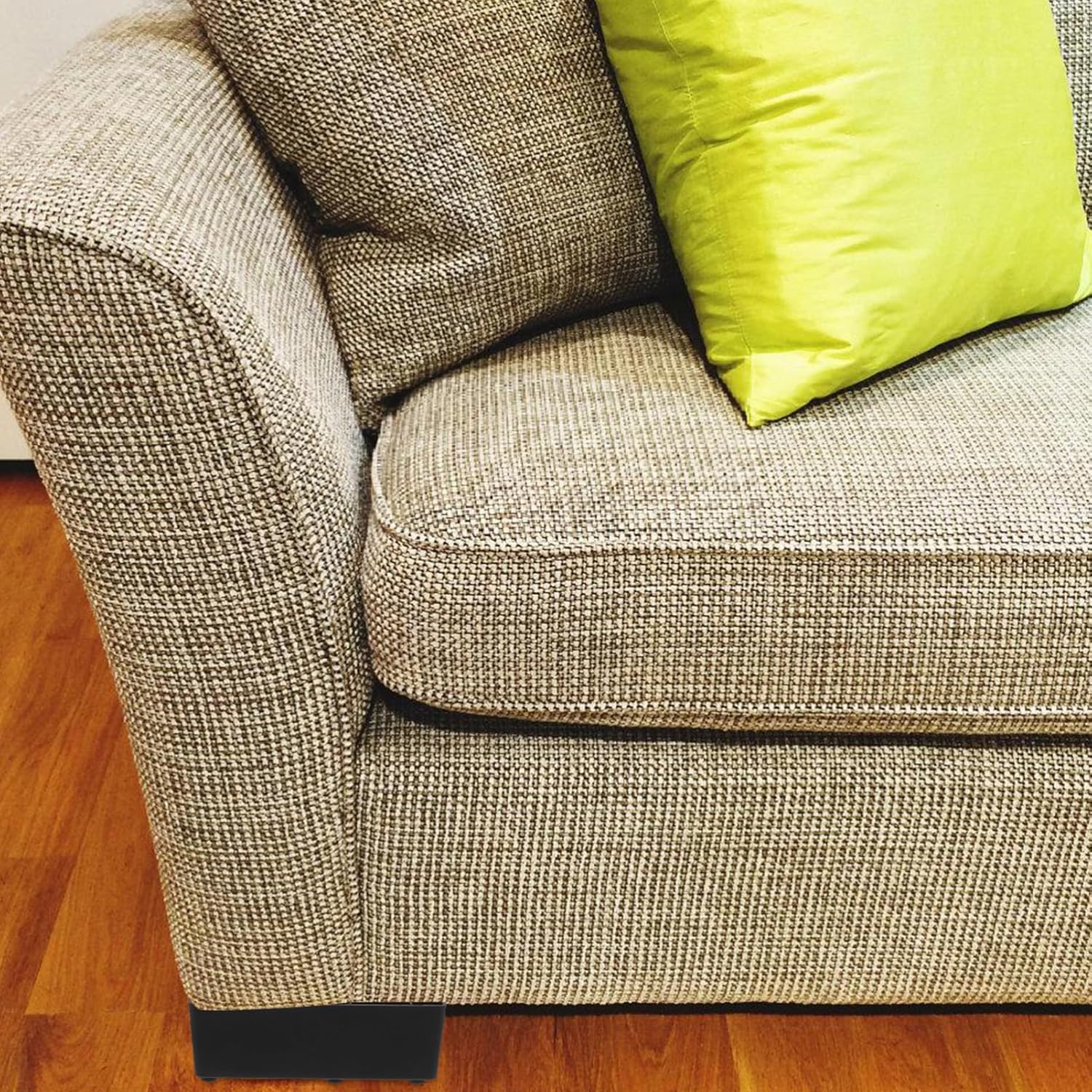 Black Plastic Bed Risers Set of 4 5cm Height Sturdy Support for Sofa Bed or Desk