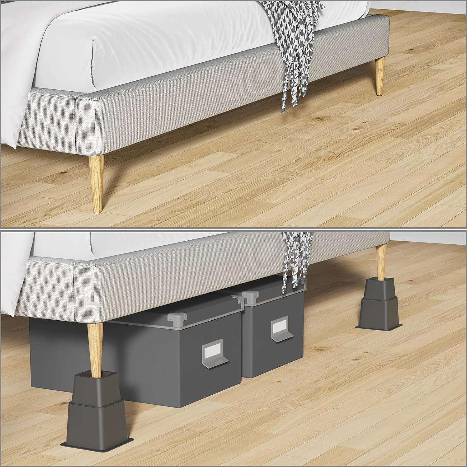 3 5 or 8 Inch Bed Risers Heavy Duty Set of 6 Black