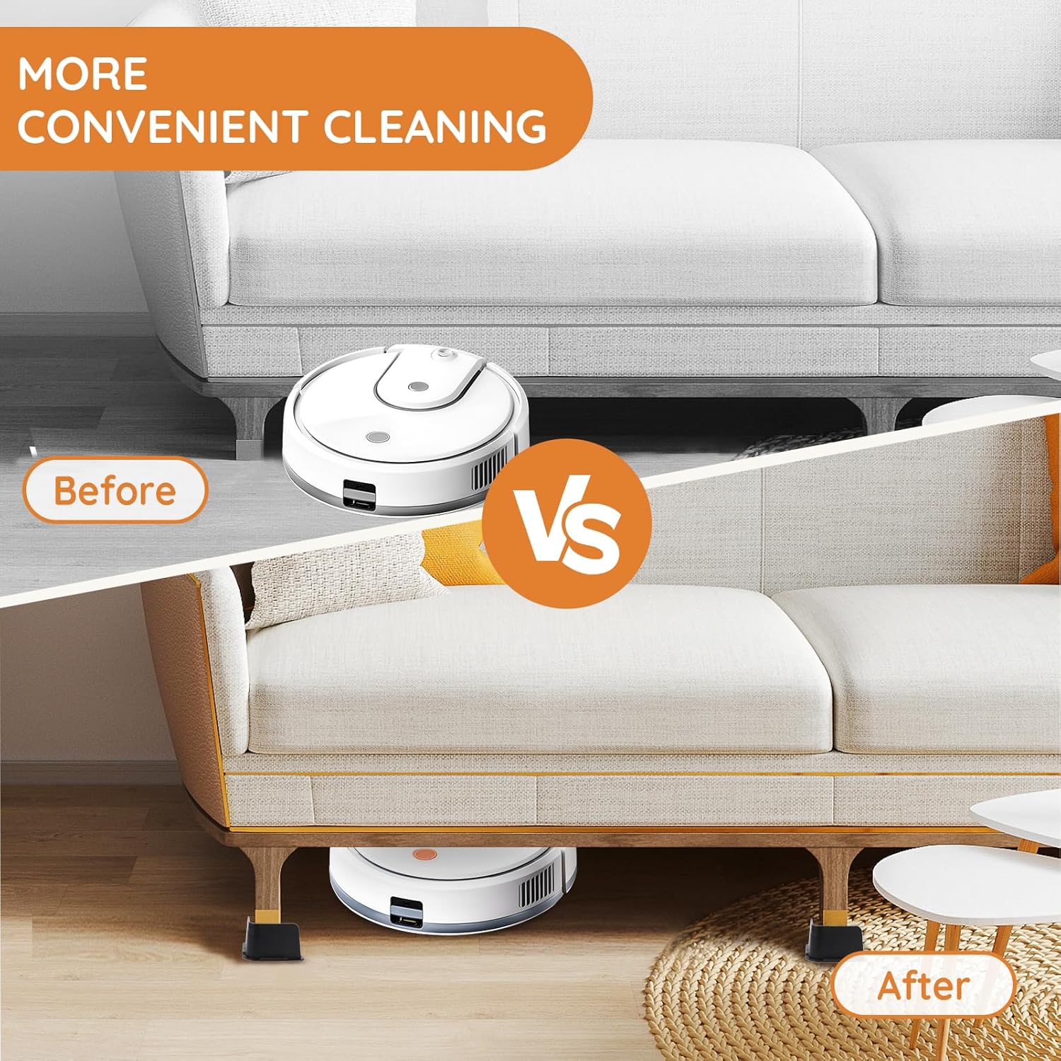 Sturdy Bed Risers Elevate Your Comfort with 6-Pack Support up to 6000 Lbs