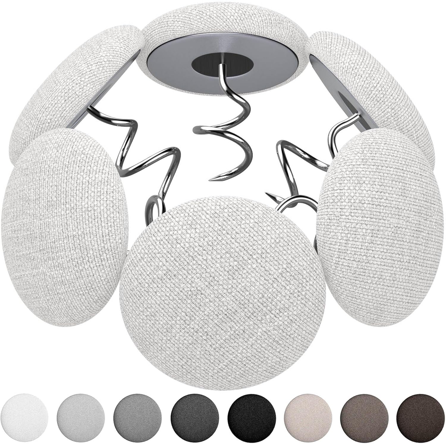 AHAILUOO 12 Colors 100 Fabric Covered Button Twist Pins for Sofa Upholstery and Bed Skirts - Rice White