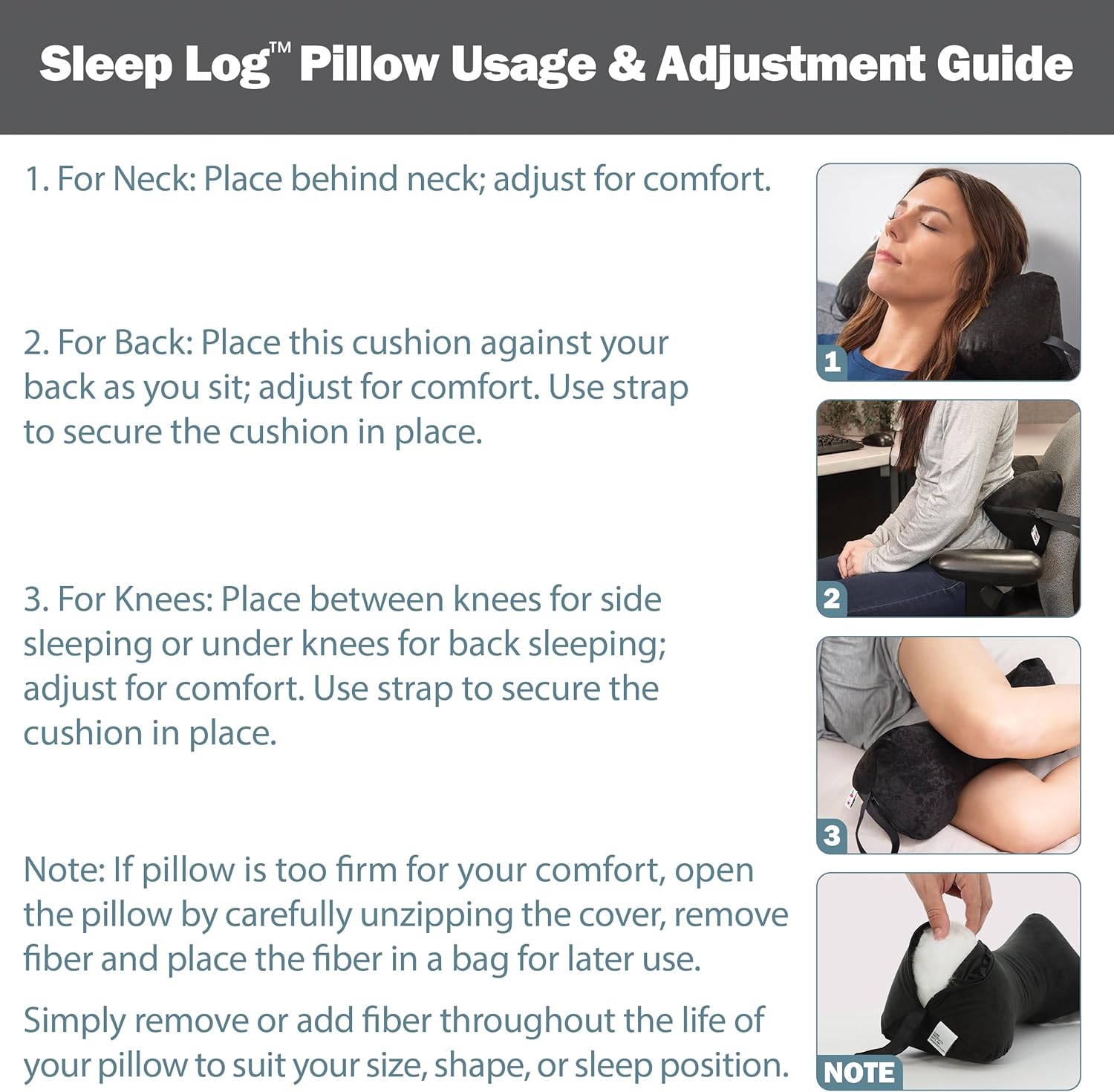 Adjustable Memory Bone Shaped Neck Pillow for Comfort and Support
