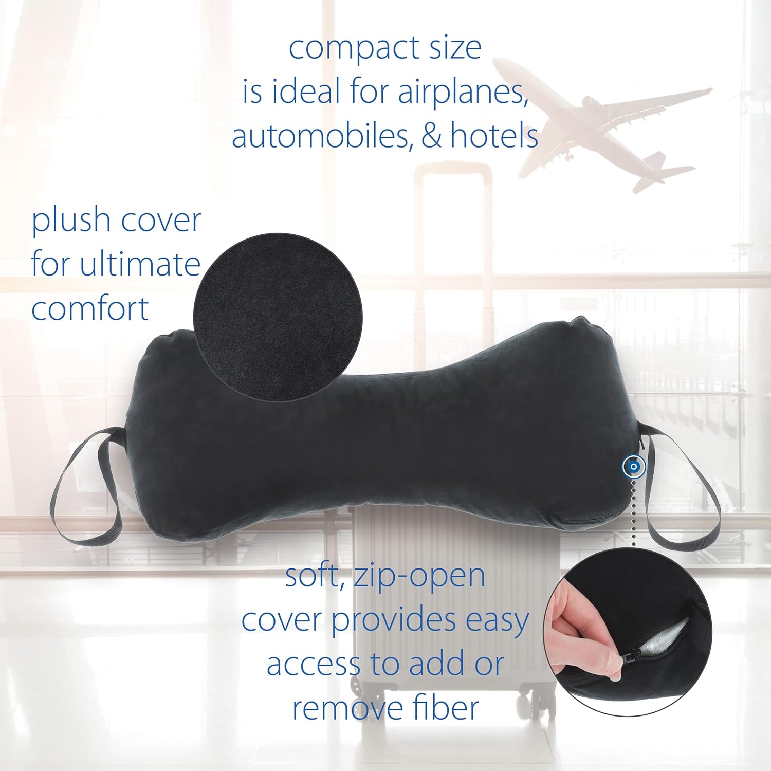 Adjustable Memory Bone Shaped Neck Pillow for Comfort and Support