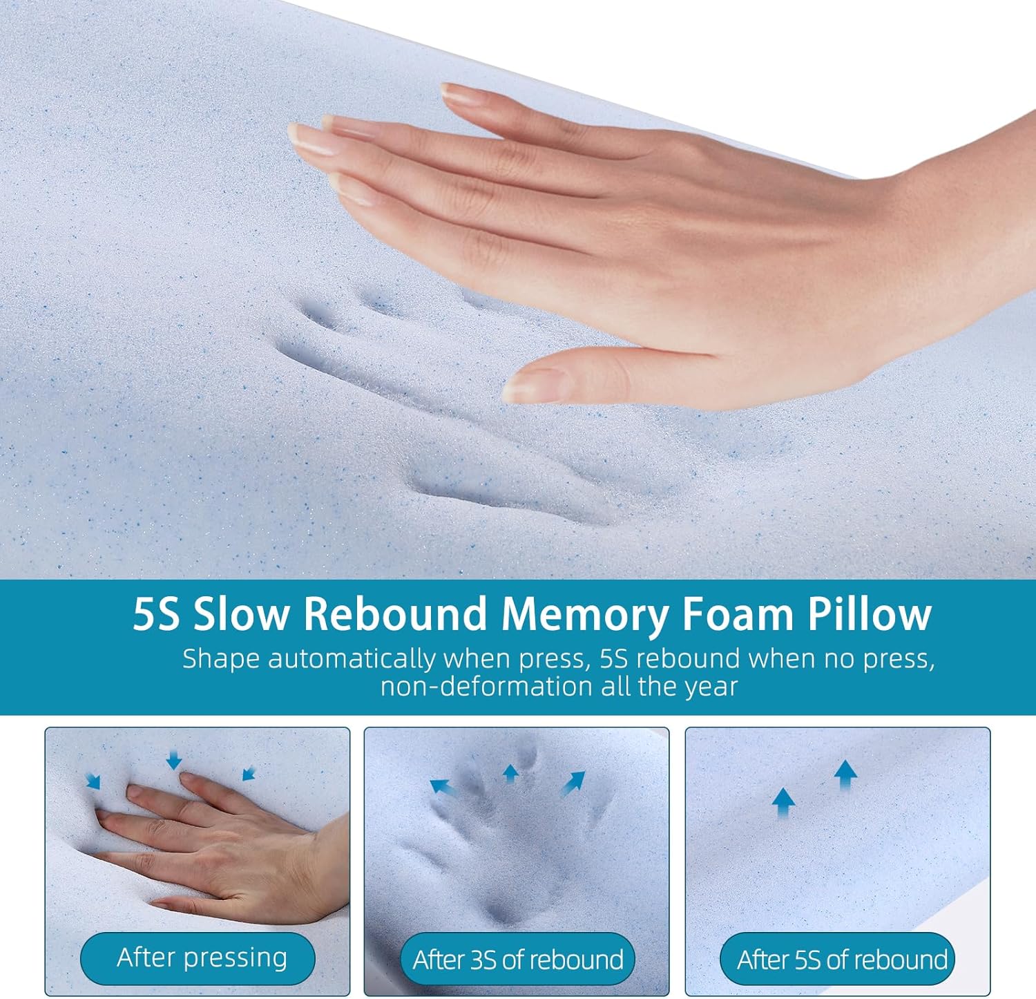 SUQ I OME Ultra Thin Memory Foam Pillow for Neck Pain Relief