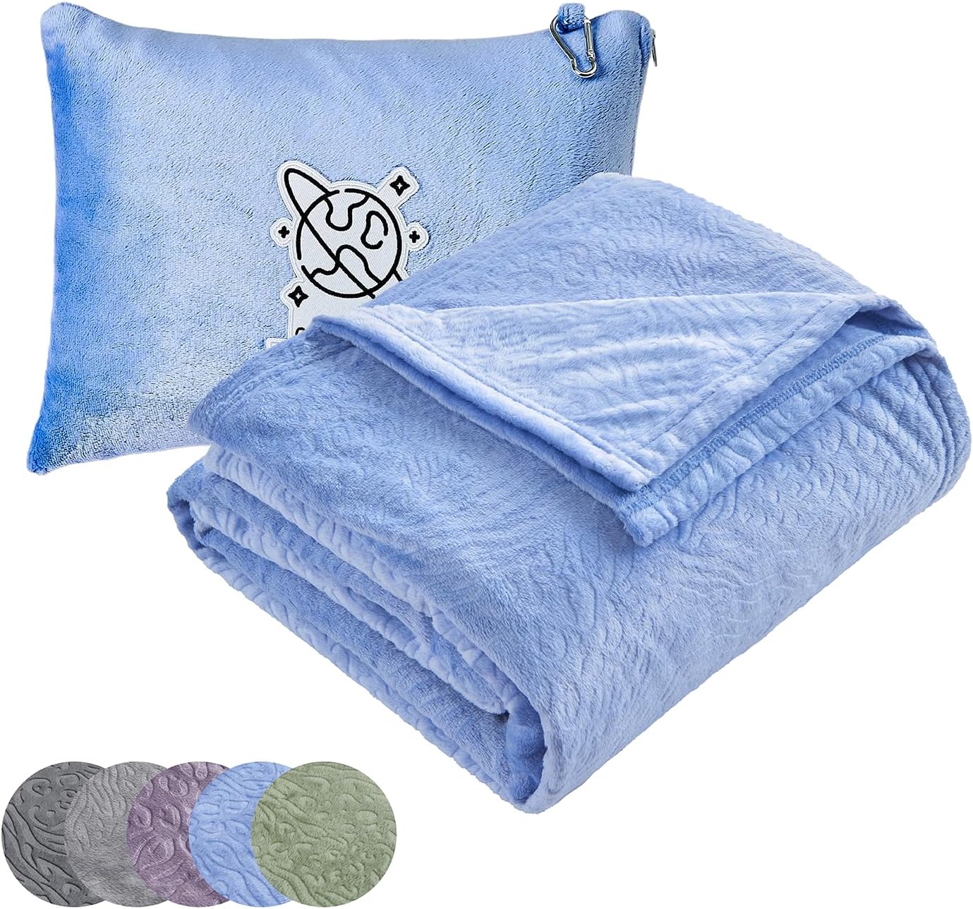 Commollis 2-in-1 Travel Blanket Pillow - Warm Sleep Solution for Flights Cars More